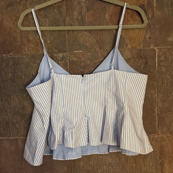 Loft Striped Poplin Pleated Flare Cami - Picture 6 of 6